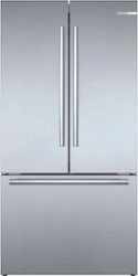 Bosch - 800 Series 21 Cu. Ft. French Door Counter-Depth Smart Refrigerator - Stainless steel - Front_Zoom