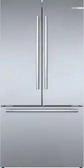 Bosch - 800 Series 36 in. Wide 21 Cu. Ft. French Door Bottom Freezer Counter-Depth Smart Refrigerator with VitaFresh - Stainless Steel