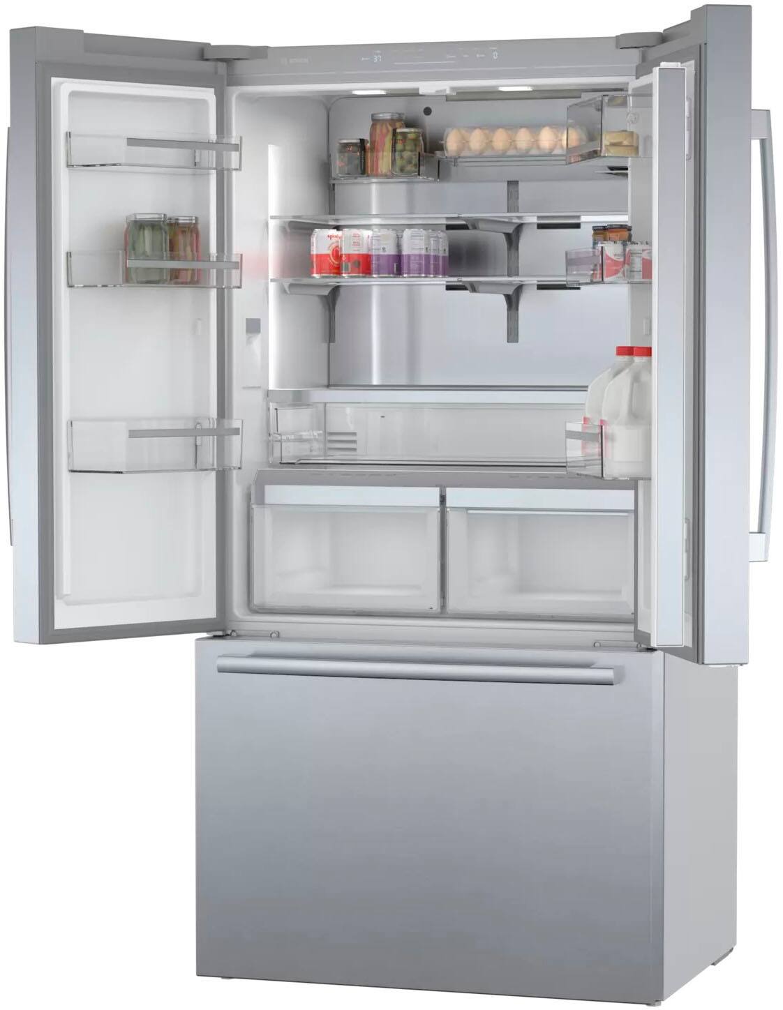 Alt View 11. Bosch - 800 Series 21 Cu. Ft. French Door Counter-Depth Smart Refrigerator - Stainless steel.