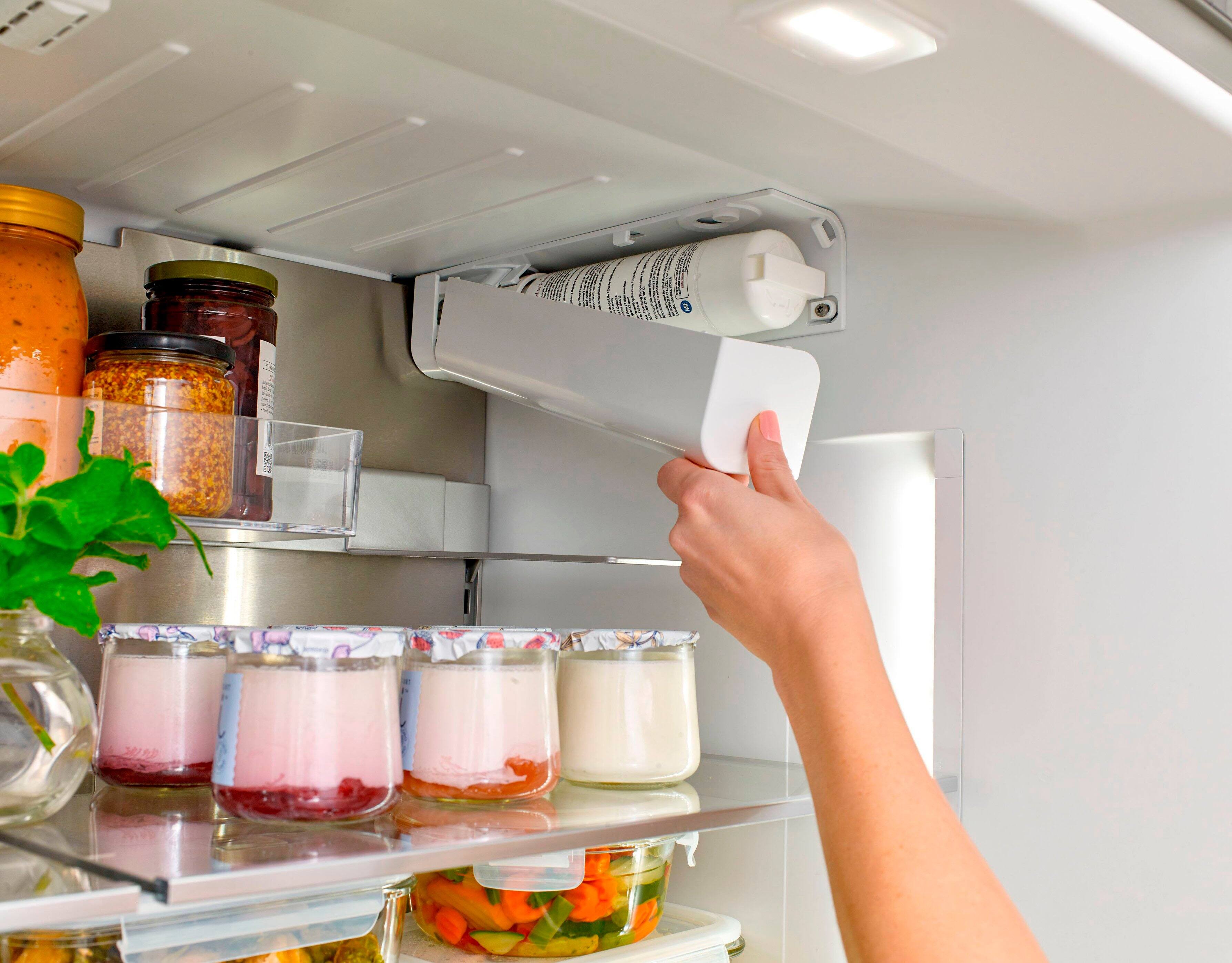 Alt View 20. Bosch - 800 Series 21 Cu. Ft. French Door Counter-Depth Smart Refrigerator - Stainless steel.