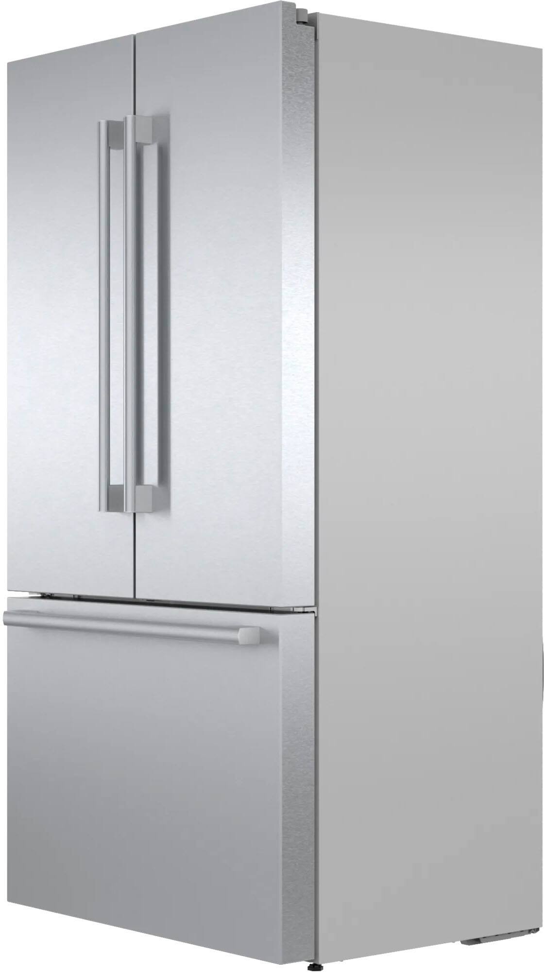 Left. Bosch - 800 Series 21 Cu. Ft. French Door Counter-Depth Smart Refrigerator - Stainless steel.