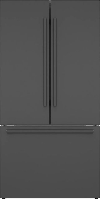 Front Zoom. Bosch - 800 Series 21 Cu. Ft. French Door Counter-Depth Refrigerator - Black stainless steel.