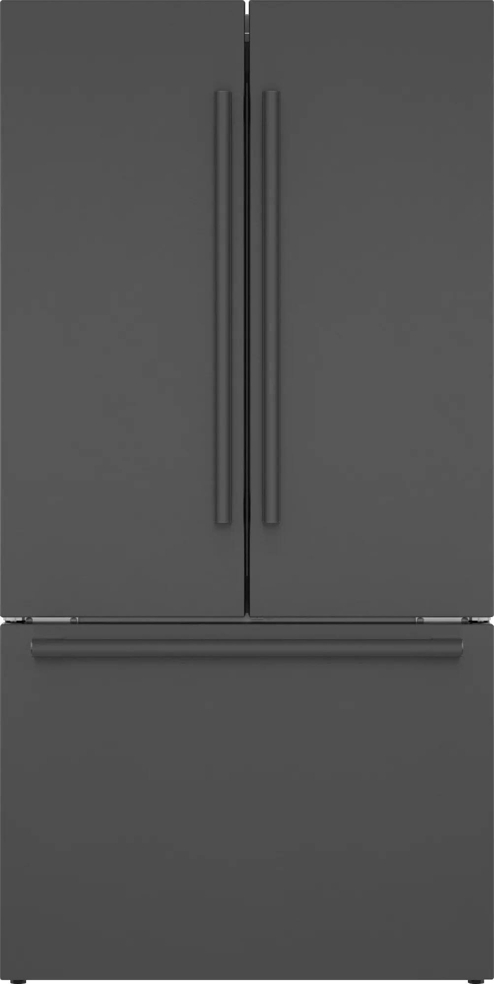 Bosch - 800 Series 21 Cu. Ft. French Door Counter-Depth Smart Refrigerator - Black Stainless Steel