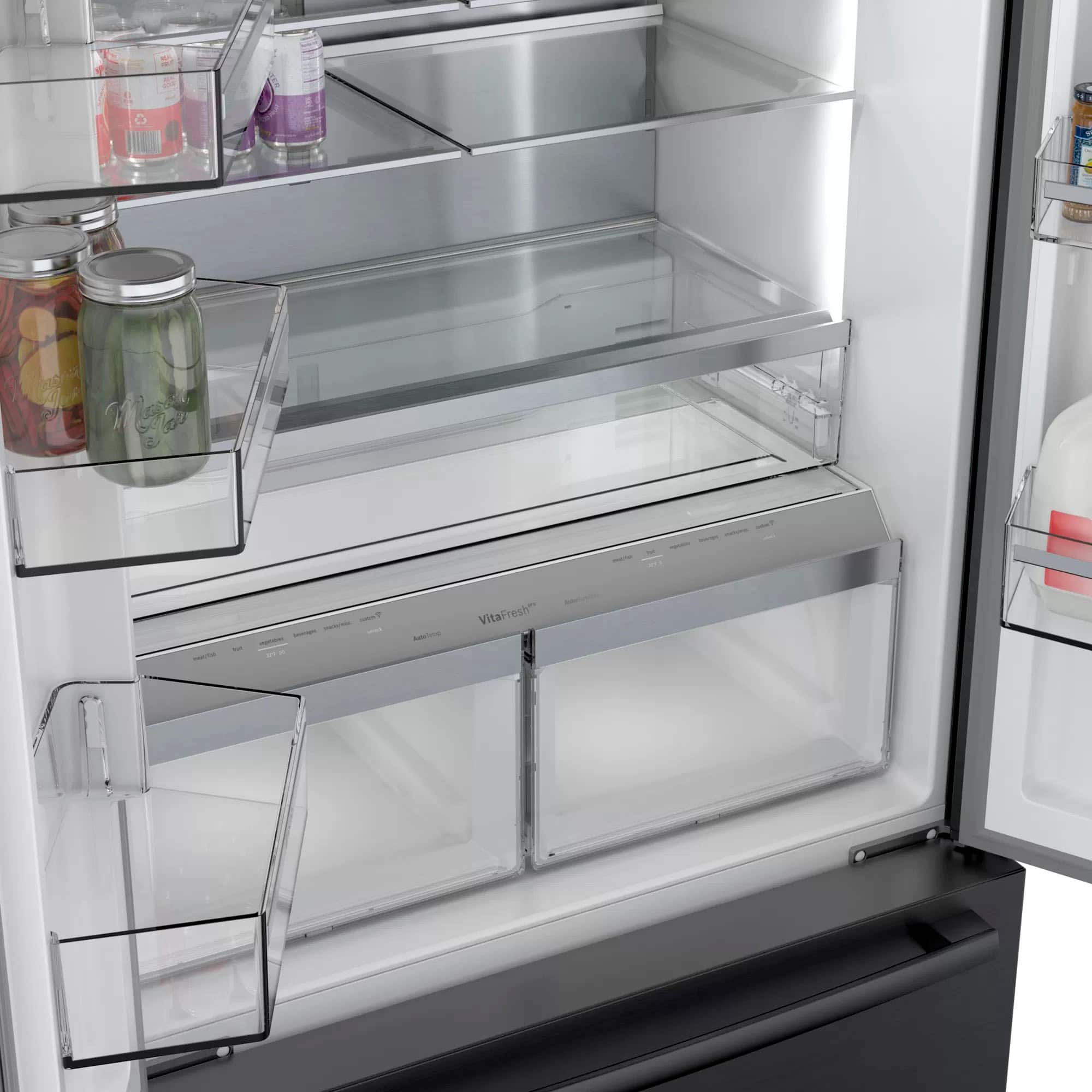 Alt View 15. Bosch - 800 Series 21 Cu. Ft. French Door Counter-Depth Smart Refrigerator - Black stainless steel.