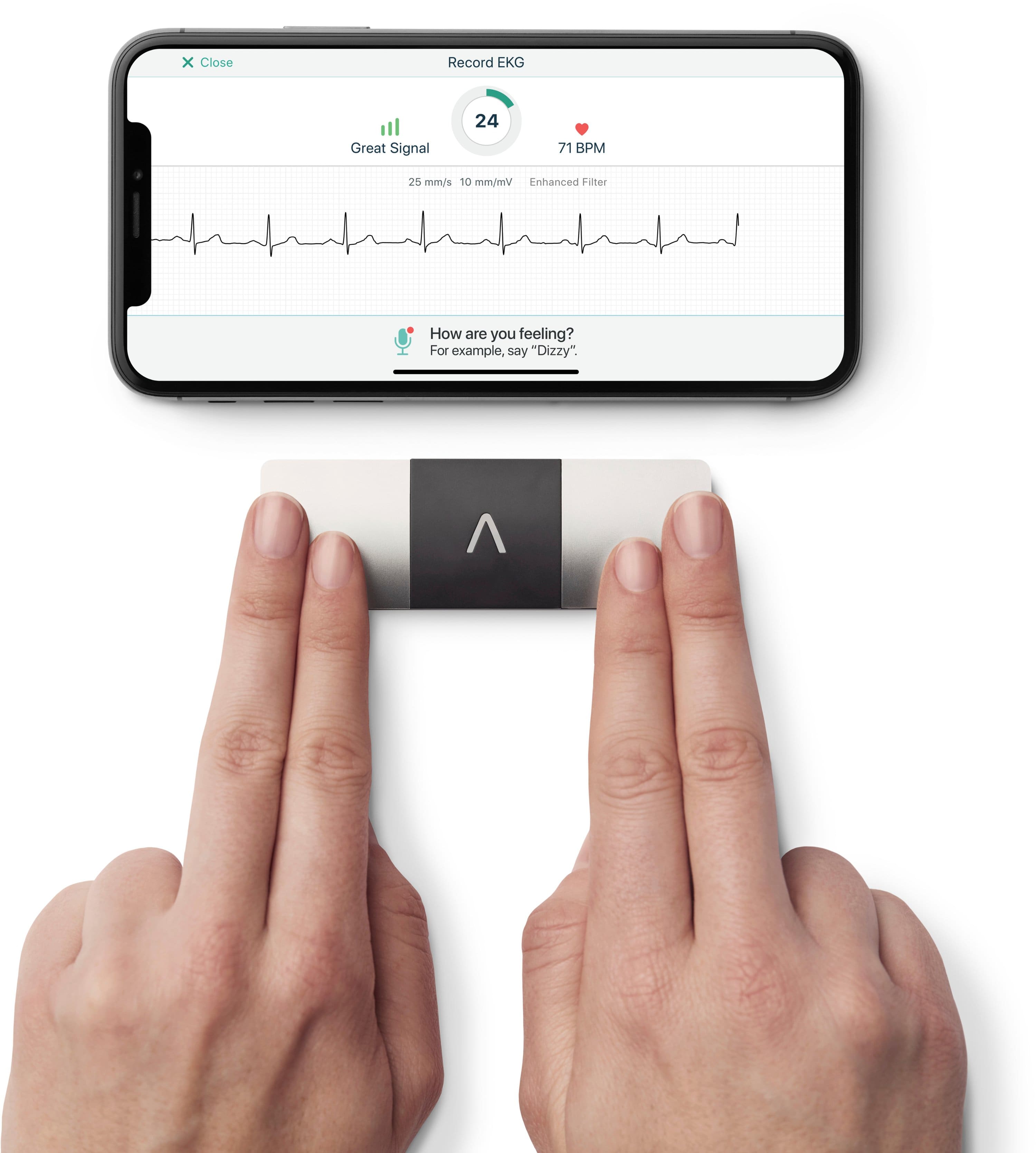 Alt View 16. AliveCor - KardiaMobile 6L Personal EKG Monitor - Black.