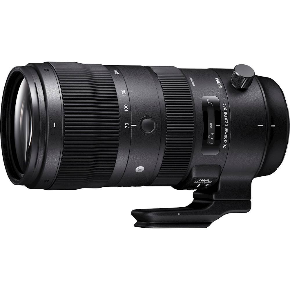 Left. Sigma - 70-200mm f/2.8 DG OS HSM Sports Telephoto Zoom Lens for Canon EF-mount Cameras - Black.
