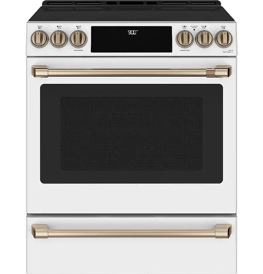 Café 30 in. Wide 4 Elements 5.7 Cu. Ft. Slide In Electric Smart ...
