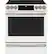 Front. Café - 5.7 Cu. Ft. Slide-In Electric Induction Convection Range - Matte White.
