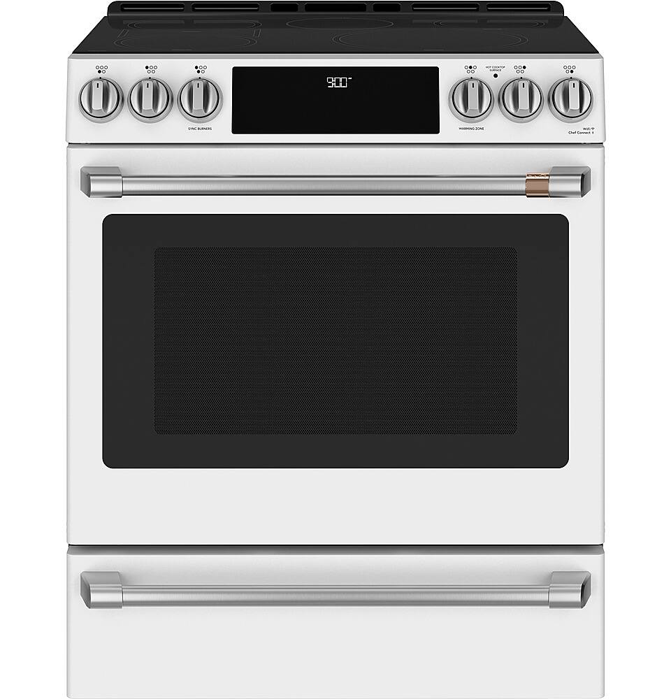 Alt View 38. Café - 5.7 Cu. Ft. Slide-In Electric Induction Convection Range - Matte White.