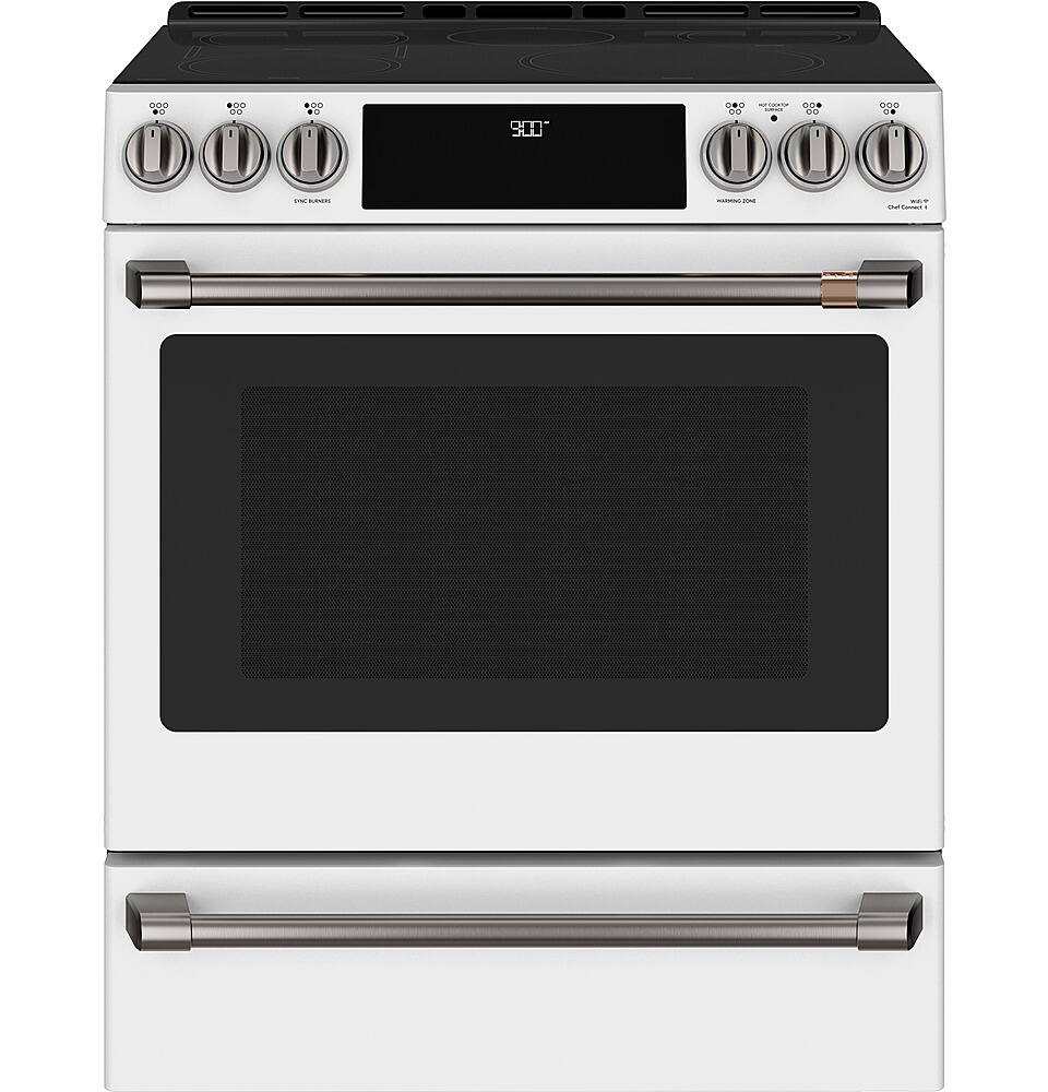 Alt View 39. Café - 5.7 Cu. Ft. Slide-In Electric Induction Convection Range - Matte White.