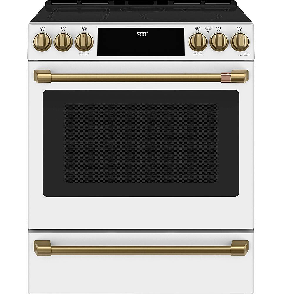 Alt View 40. Café - 5.7 Cu. Ft. Slide-In Electric Induction Convection Range - Matte White.