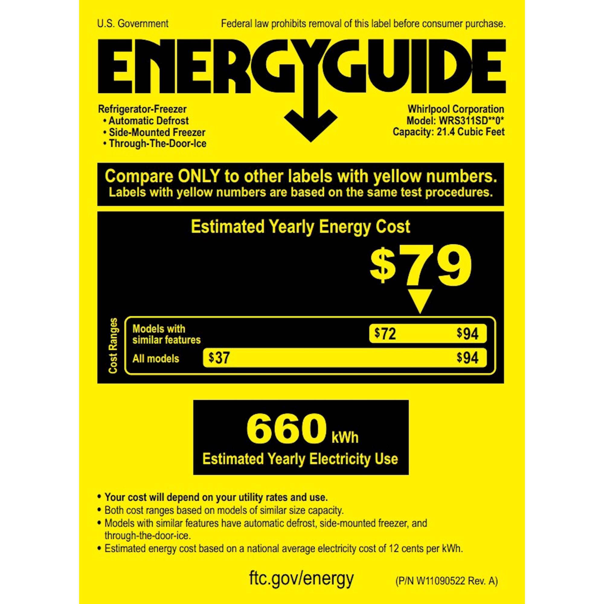 Best Buy Whirlpool 21.4 Cu. Ft. SidebySide Refrigerator Biscuit