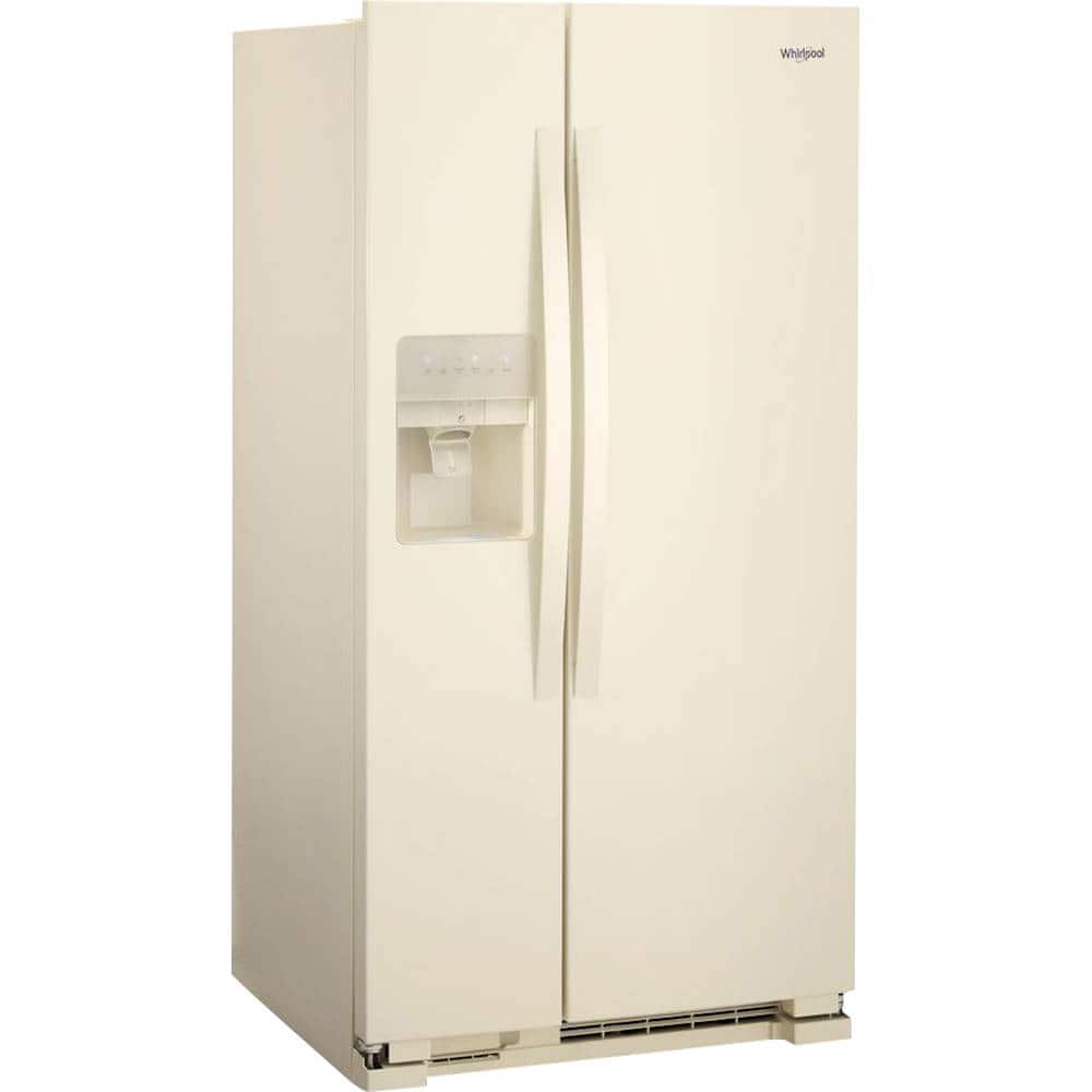 Angle. Whirlpool - 21.4 Cu. Ft. Side-by-Side Refrigerator - Biscuit.