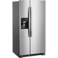 Angle Zoom. Whirlpool - 21.4 Cu. Ft. Side-by-Side Refrigerator - Monochromatic stainless steel.