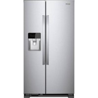 Whirlpool - 21.4 Cu. Ft. Side-by-Side Refrigerator - Monochromatic Stainless Steel - Front_Zoom