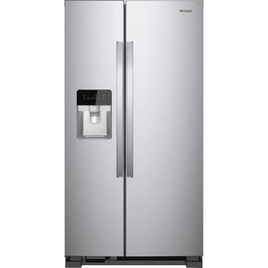 Front Zoom. Whirlpool - 21.4 Cu. Ft. Side-by-Side Refrigerator - Monochromatic stainless steel.