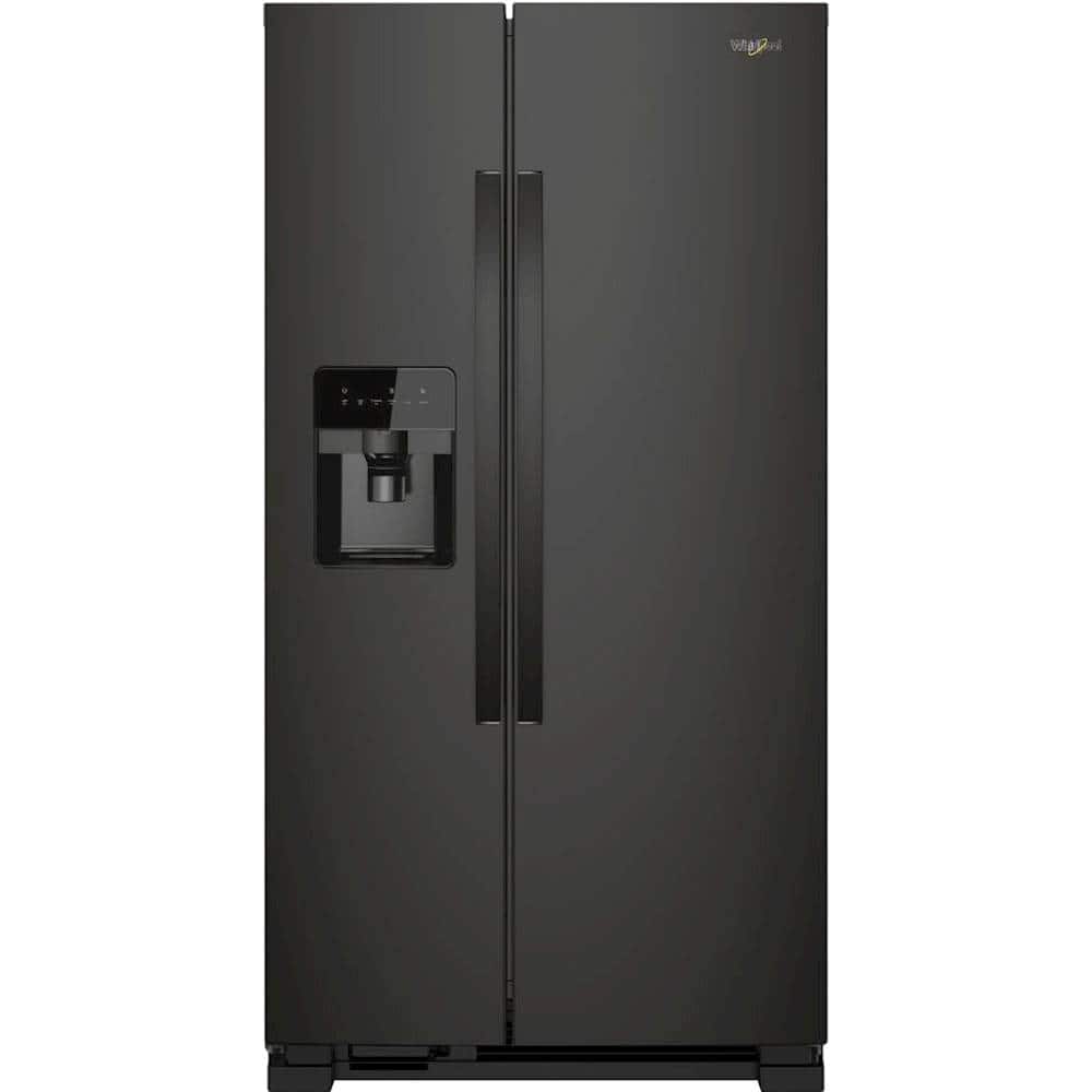 Whirlpool - 21.4 Cu. Ft. Side-by-Side Refrigerator - Black - Front_Zoom