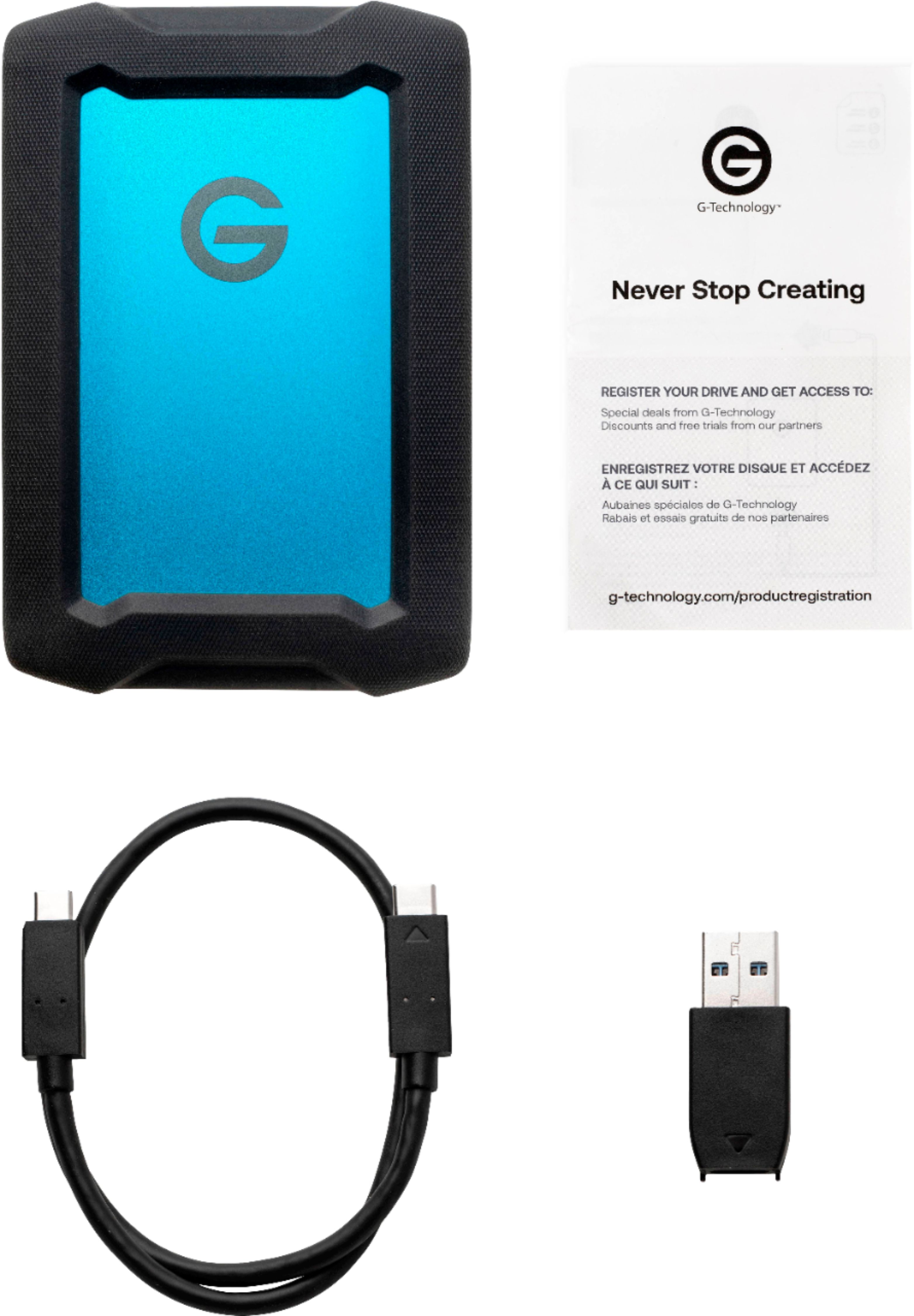 Best Buy: G-Technology ArmorATD 1TB External USB 3.1 Gen Portable Hard  Drive Black 0G10433