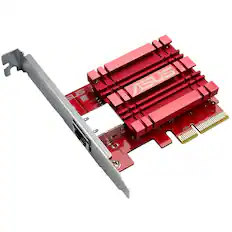Front. ASUS - 10G PCI Express Network Adapter - Red.