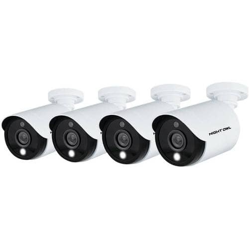 Night Owl - Outdoor Wired Surveillance Cameras (4-Pack) - White