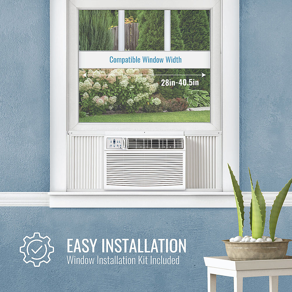 Angle View: Keystone - 1000 Sq. Ft. 18,500 BTU Window Air Conditioner and 16,000 BTU Heater - White