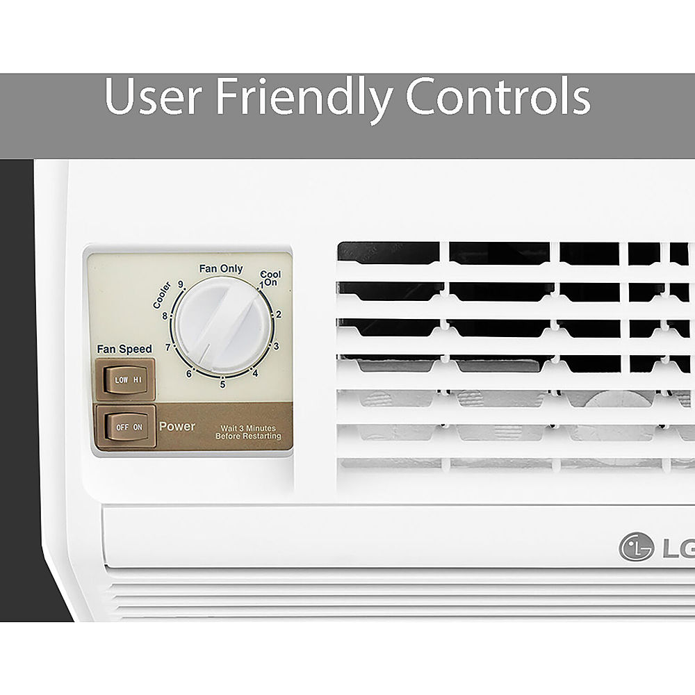 Left View: LG - 150 Sq. Ft. 5,000 BTU Window Air Conditioner - White