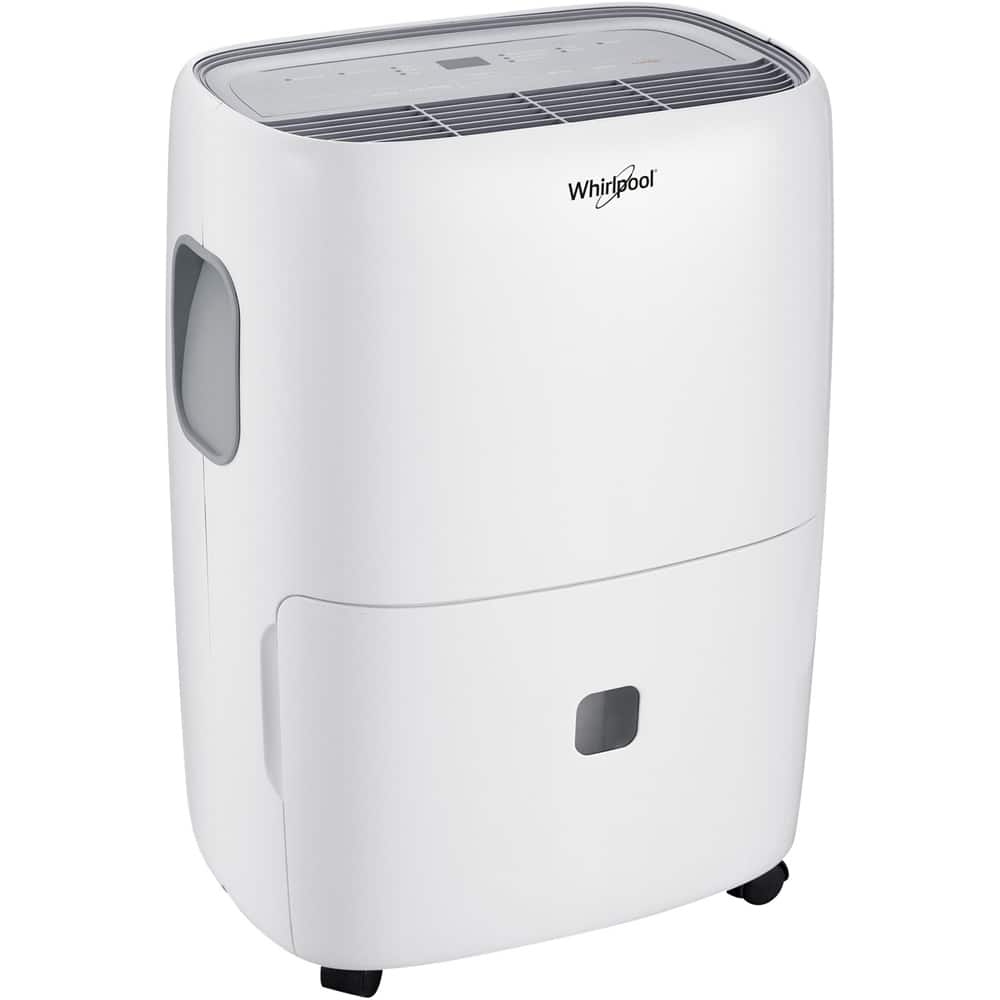 Best Buy: Whirlpool 30-Pint Portable Dehumidifier White WHAD303AW