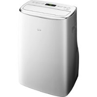 LG - 115V Dual Inverter Portable Air Conditioner with Wi-Fi Control in White for Rooms up to 450 Sq. Ft. - White - Front_Zoom