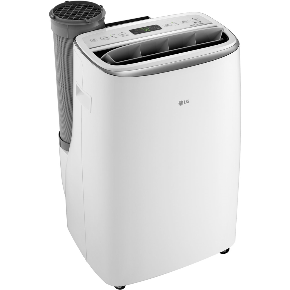 Left View: LG - 501 Sq. Ft. Smart Portable Air Conditioner - White