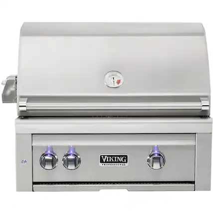 Angle. Viking - Professional 5 Series 30" Built-In Gas Grill - Stainless Steel.