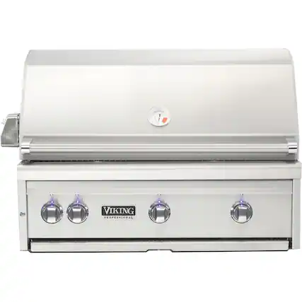 Angle. Viking - Professional 5 Series 36" Built-In Gas Grill - Stainless Steel.
