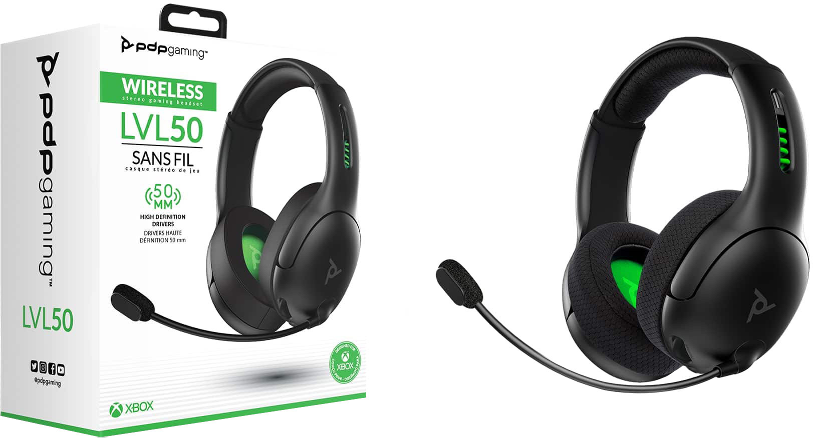  PDP Gaming LVL50 Wireless Stereo Headset with Noise Cancelling  Microphone: Black - Xbox One : Patio, Lawn & Garden