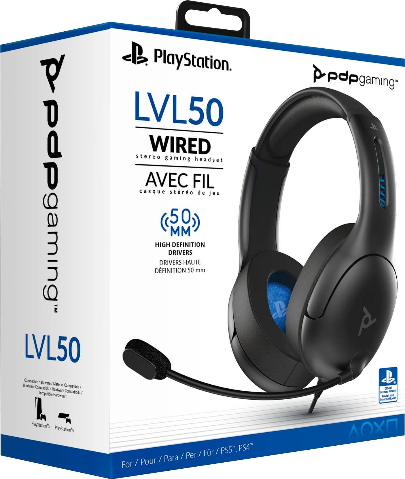 Alt View 15. PDP - LVL50 Wired Stereo Gaming Headset for PlayStation - Black - Black.