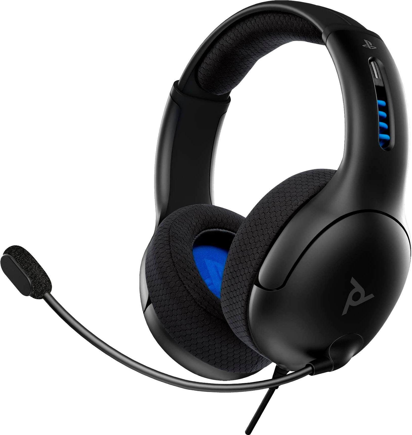 Left. PDP - LVL50 Wired Stereo Gaming Headset for PlayStation - Black - Black.