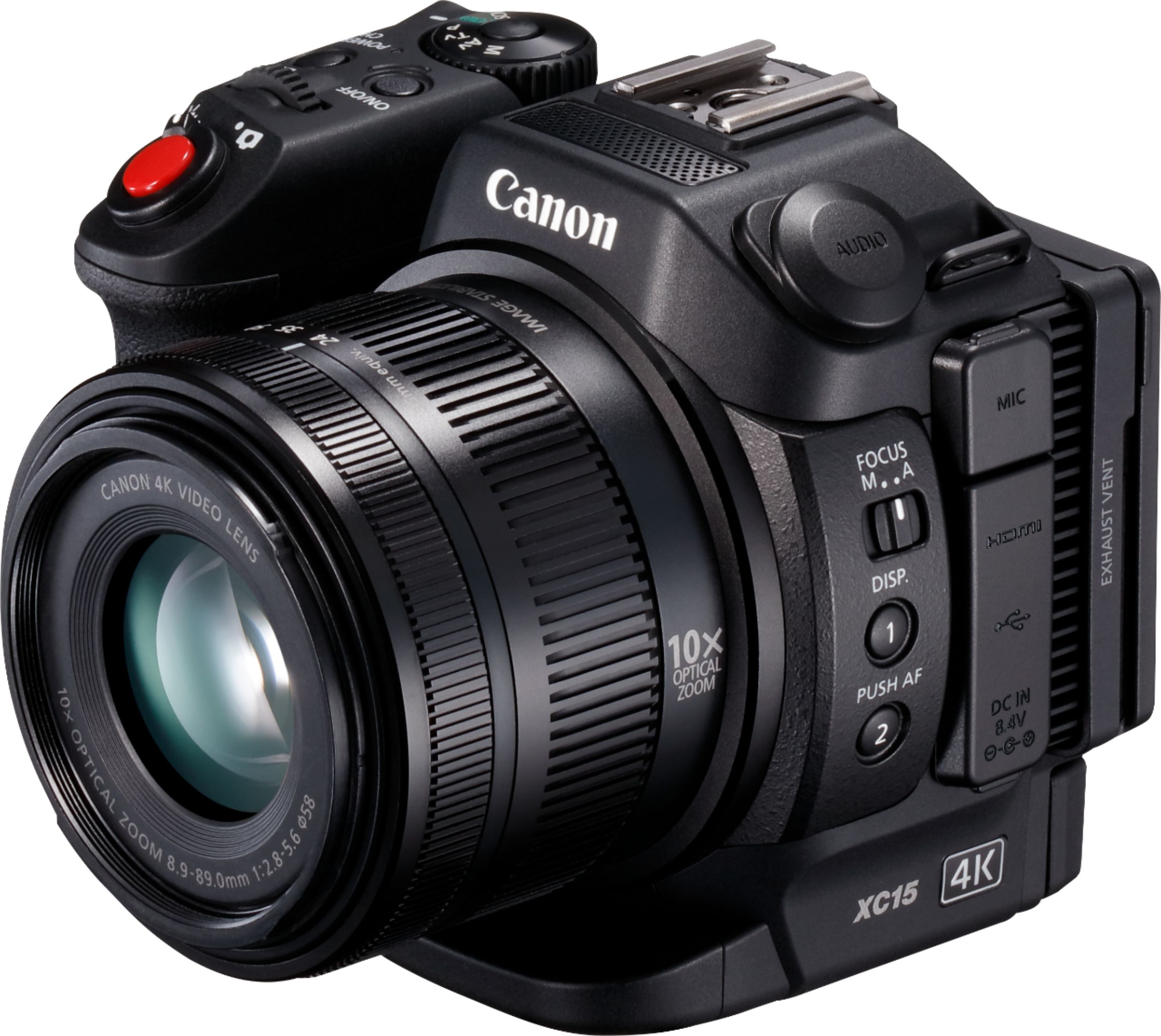 Left View: Canon - XC15 HD Flash Memory Camcorder - Black
