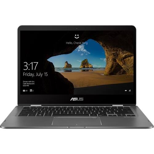 Front. ASUS - ZenBook Flip 2-in-1 14" Touch-Screen Laptop - Intel Core i5 - 8GB Memory - 256GB Solid State Drive - Metallic Gray.