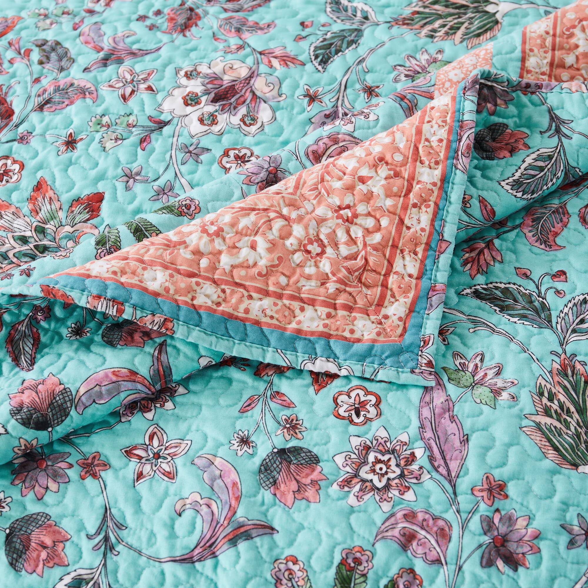 Back. BreeBe - Audrey Turquoise Bedspread Set 3-Piece King/Cal King - Turquoise.