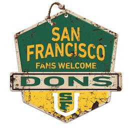 Jardine - San Francisco Dons 20" x 20" Fans Welcome Badge Sign - Green