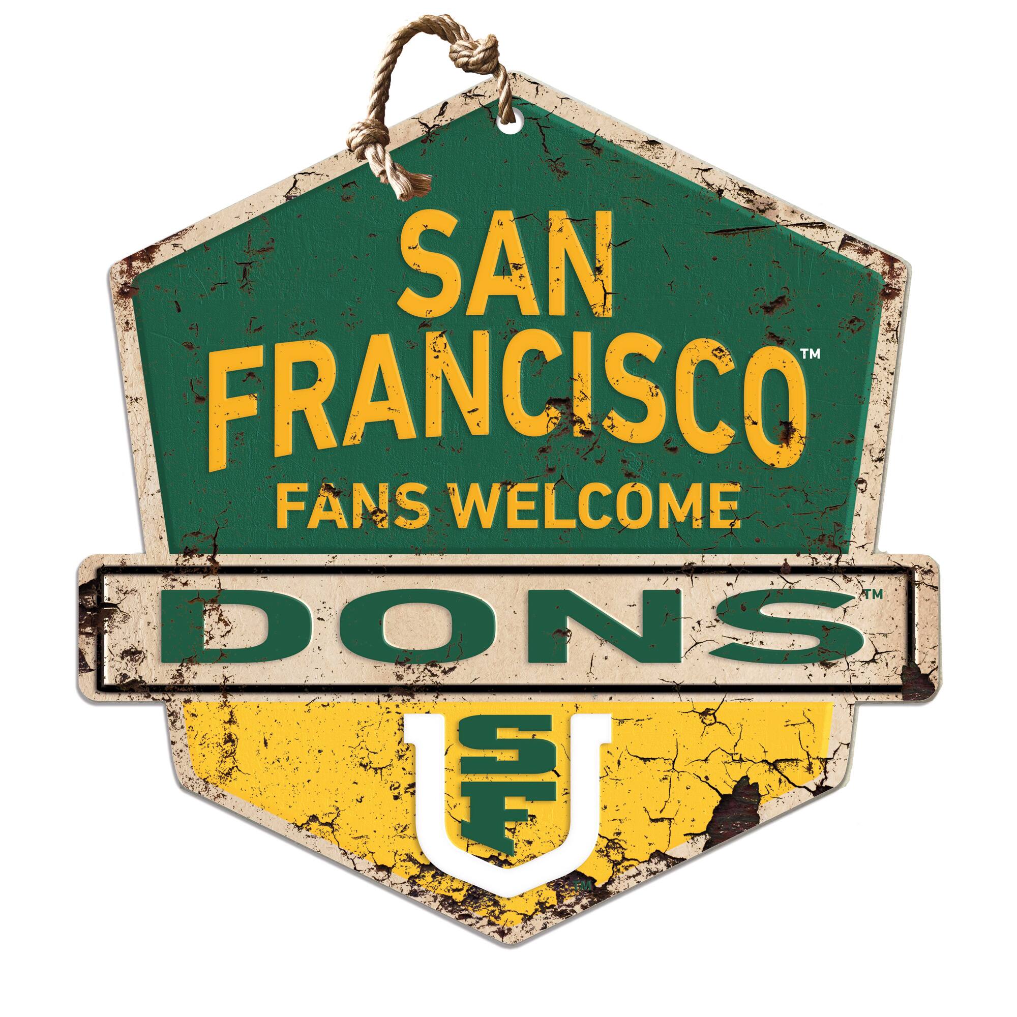 San Francisco Dons 20" x 20" Fans Welcome Badge Sign