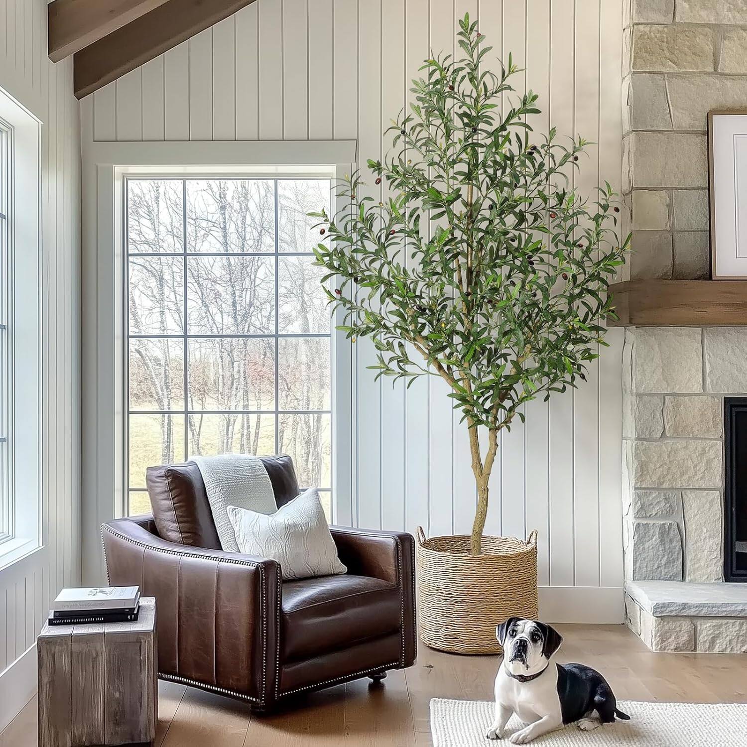 Alt View 2. Acekool - Olive Trees Artificial Indoor,Large Artificial Tree Faux Plants for Home Office Outdoor Decor - Green.