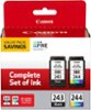 Canon - 243 / CL-244 Value Pack Standard Capacity Ink Cartridges - Black/Cyan/Magenta/Yellow