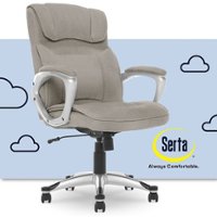 Serta - Cyrus 5-Pointed Star Fabric Executive Chair - Glacial Gray Linen - Front_Zoom