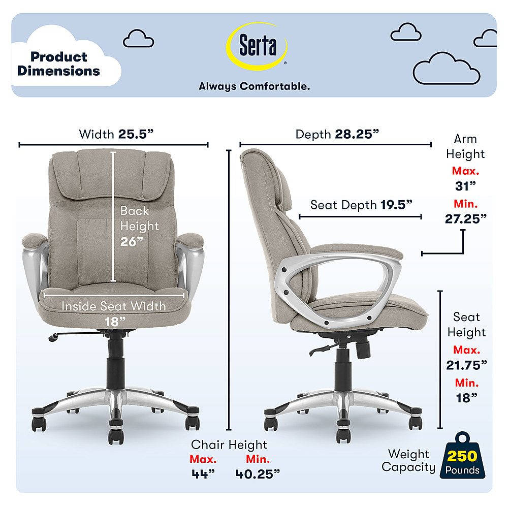 Serta Executive Office Ergonomic Chair with Layered  - Best Buy