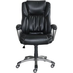 Serta - Works 5-Pointed Star Bonded Leather Executive Chair - Black - Front_Zoom