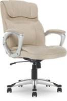 Serta - Executive Office Ergonomic Chair with Layered Body Pillows - Fawn Tan - Silver - Front_Zoom