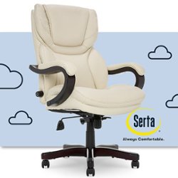 Serta - Big and Tall Bonded Leather Executive Chair - Ivory - Front_Zoom