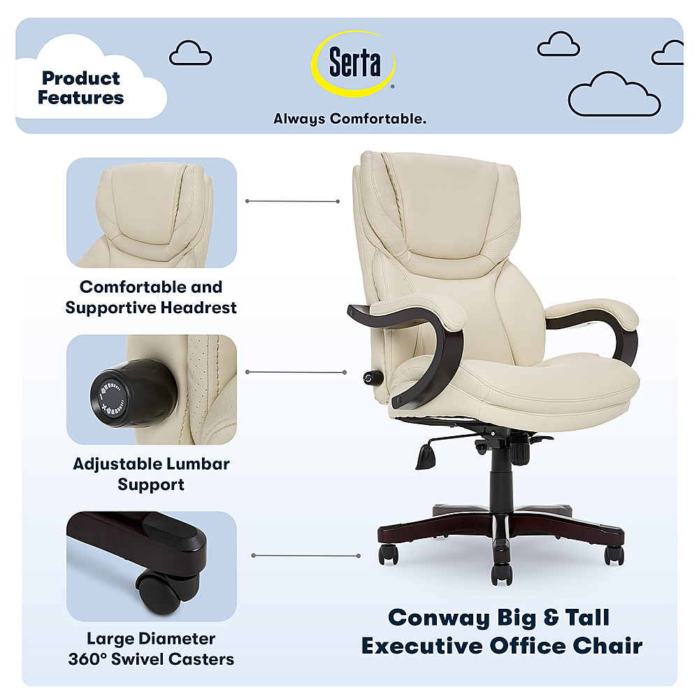 Serta Big And Tall Bonded Leather, Serta Big And Tall Office Chair Manual