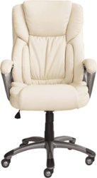 Serta - Works 5-Pointed Star Bonded Leather Executive Chair - Beige - Front_Zoom