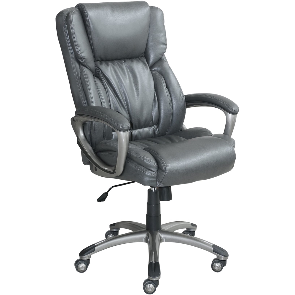 Best Buy: Serta 5-Pointed Star Bonded Leather Executive Chair Gray 43520C