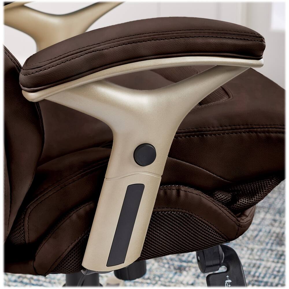 Alt View 16. Serta - Executive Office Chair with Back-In-Motion Technology Pivot Lumbar Support & Seat Adjustable Arms Leather Chair - Chestnut.